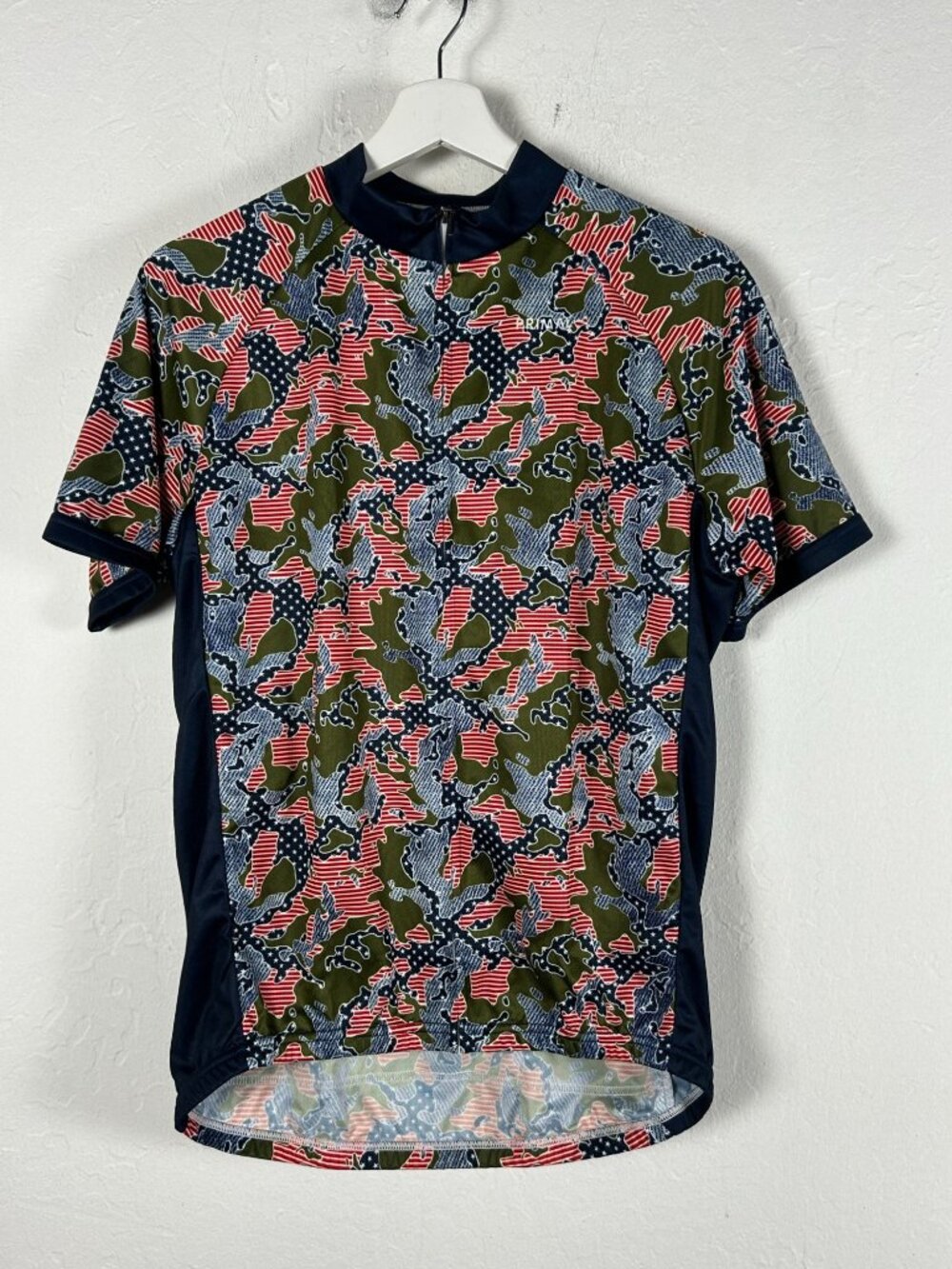 Primal Mens American Camouflage Cycling Jersey Large Short Sleeve Sport Cut New